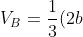 {V_B} = \frac{1}{3}(2b){h_B} = \frac{{2b}}{3}\sqrt {4{s^2} - {b^2}}